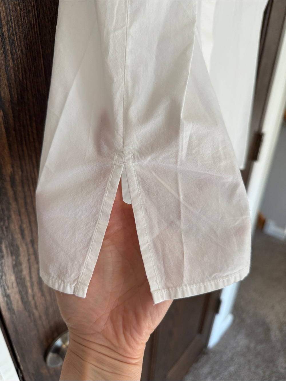 Eileen Fisher White Collared Sleeveless Cotton Button Down Top Large - Picture 6 of 10